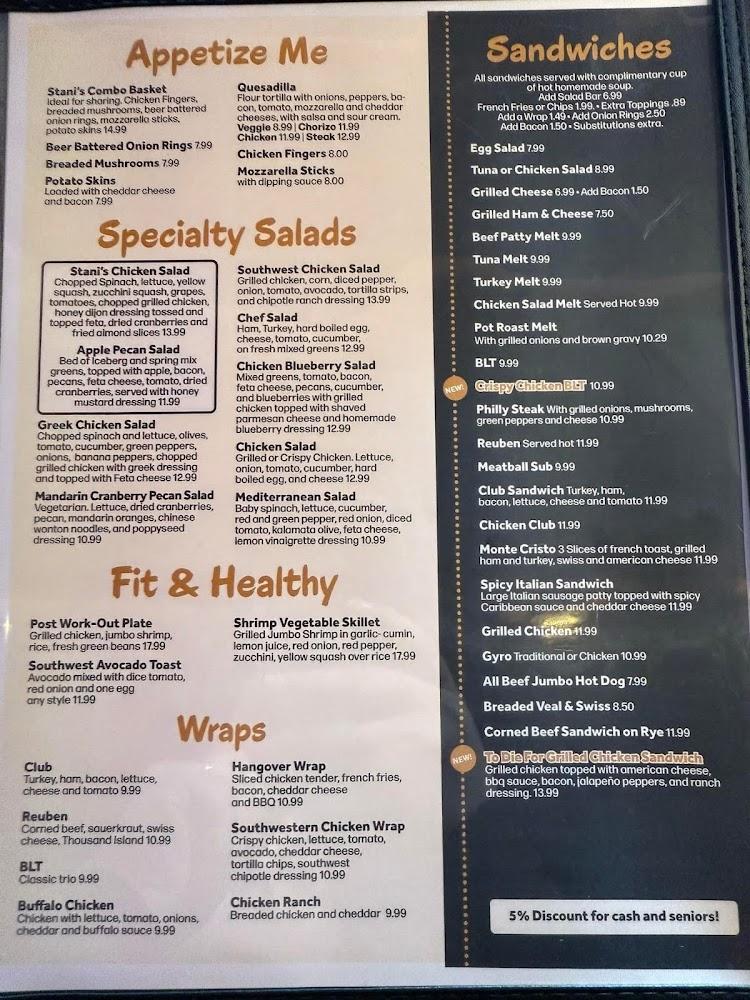 Stani’s Family Restaurant Menu image 1
